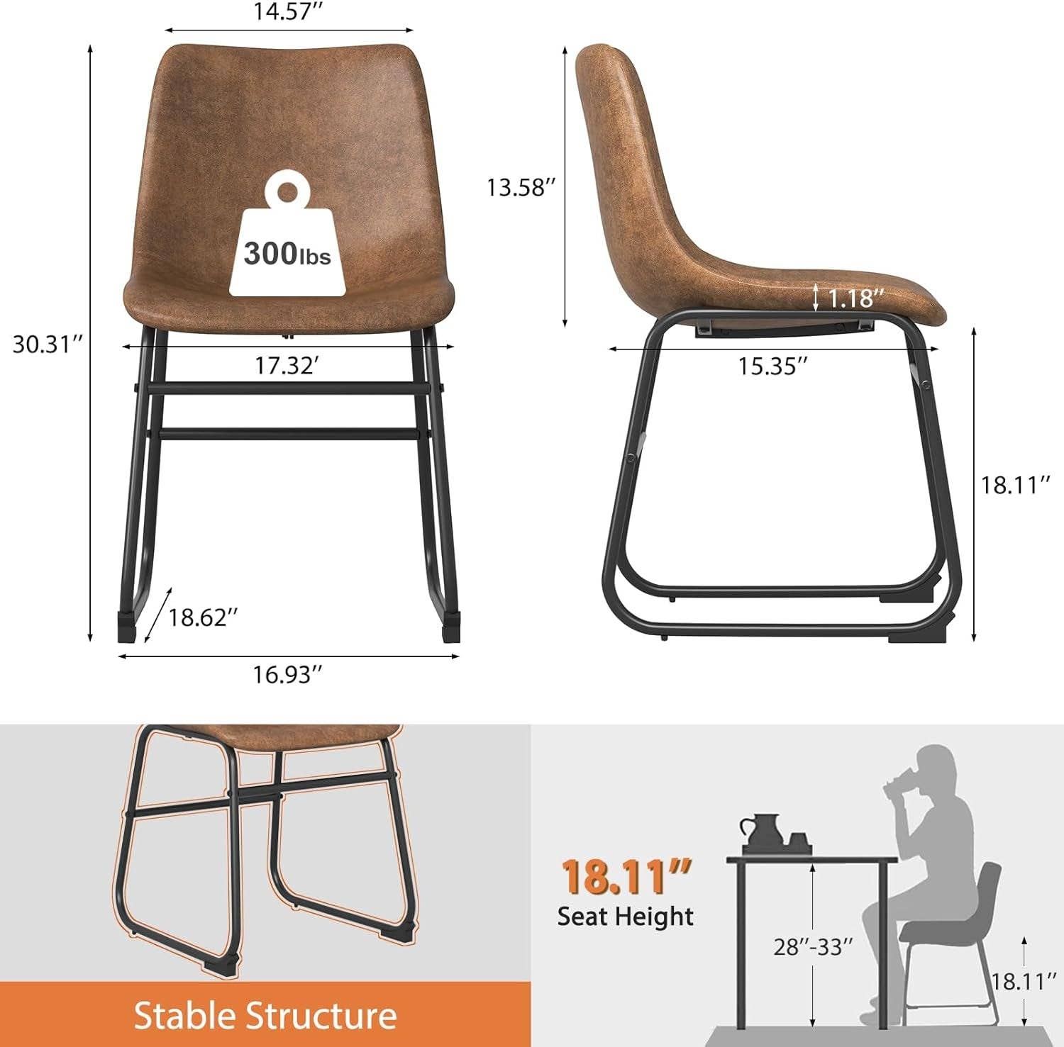 Brown Suede Dining Chairs Set Of 4 With 18 Inch High Back for wholesale on Faire2