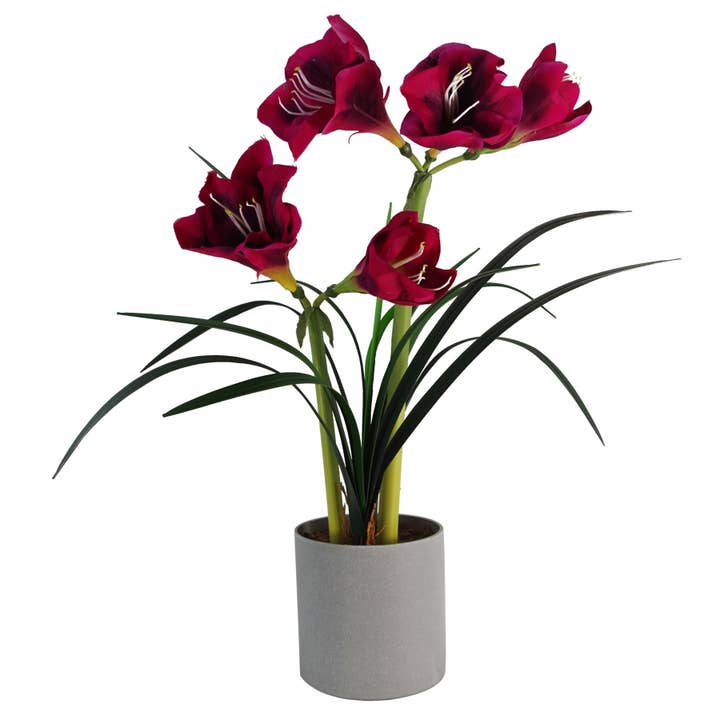 Flores Plantas de Amarylis Artificial Rosa por atacado de Leaf Design UK LTD