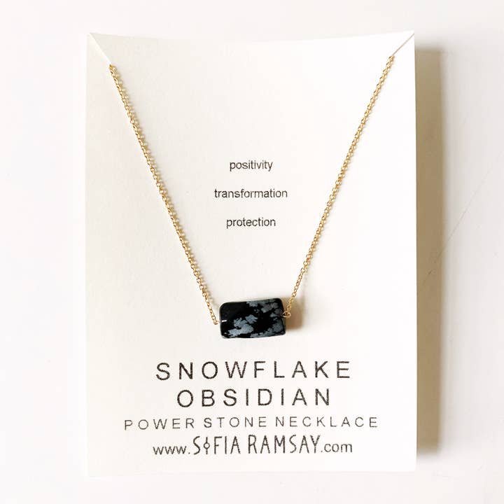 Sofia Ramsay - Wholesale Pendant/Charm Necklace - Snowflake Obsidian Power Stone Necklace - Healing Crystal