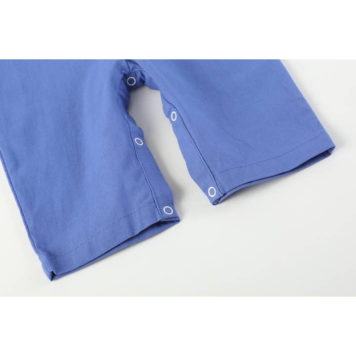 Lil Cactus - Wholesale Overalls - Kids - Blue Pumpkin Sunflower Smocked Overalls2