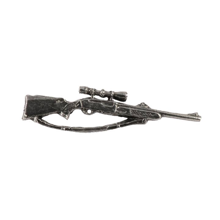 Bolt-Action Geweer Met Scope Tinnen reversspeld broche, A093 voor wholesale door Creative Pewter Designs