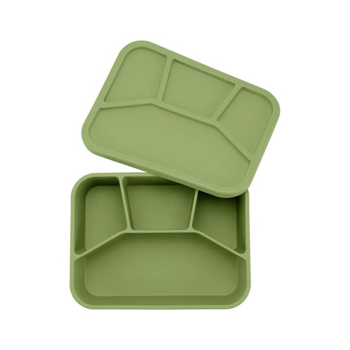Zoe Sage - Wholesale Lunch bag/box – Kids - Silicone Bento Lunch Box- 4 Compartment - Sage Green2
