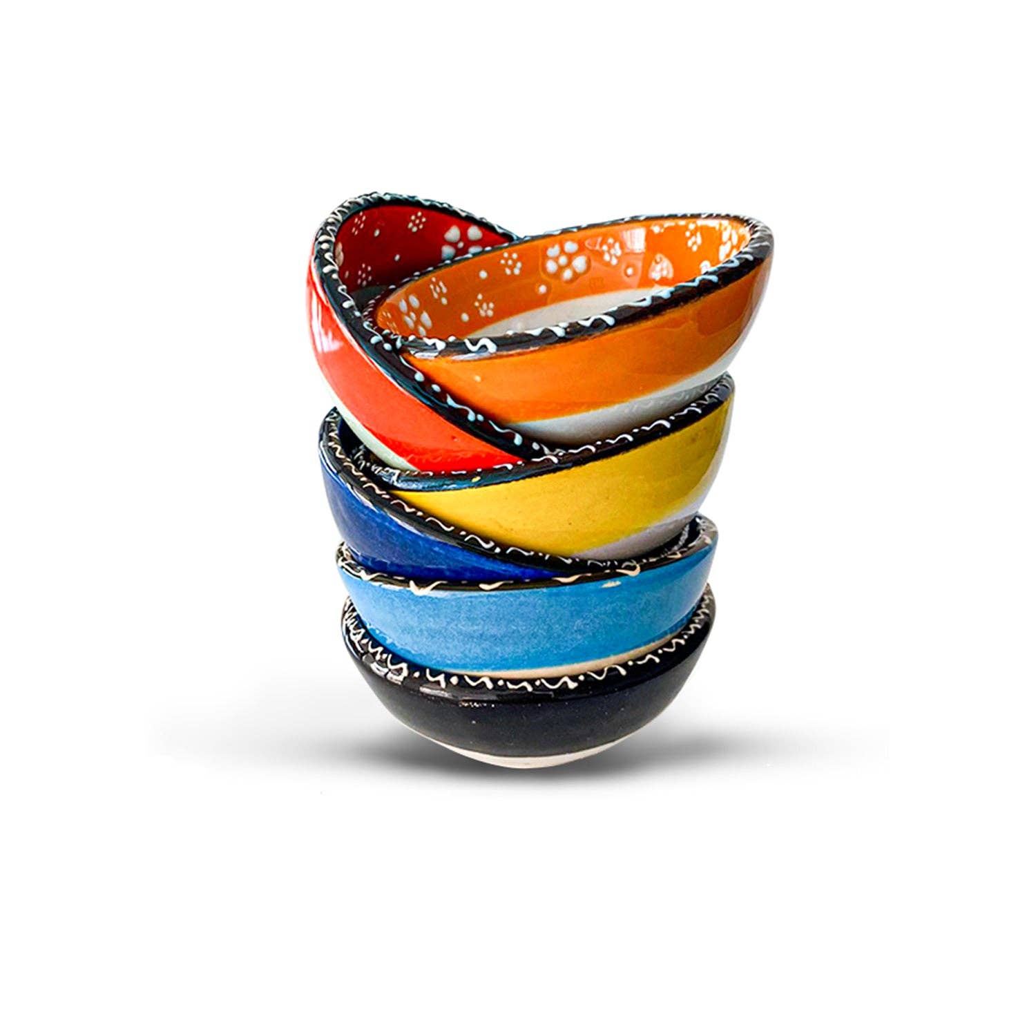 Bascuda – Großhandel Schüssel – Set mit 6 Keramik-Dipschalen – Rochelle, Rochelle Bloom – 8 cm3