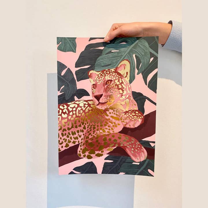 Póster lámina dorada - Panther para venta al por mayor de Goed Blauw