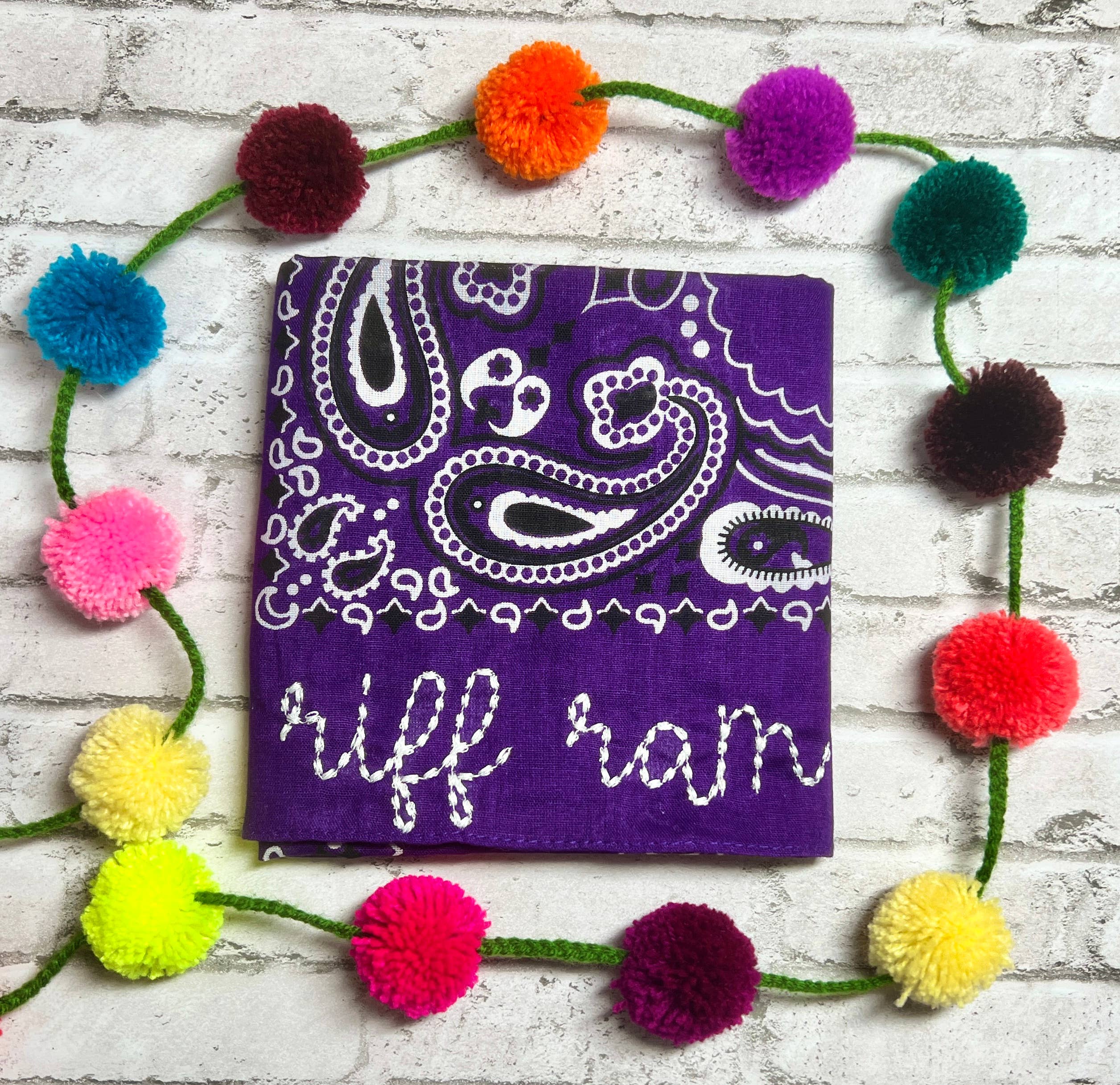 The Funky Soul - Wholesale Bandana - Unisex - Personalized Embroidered Boho Heart Custom Name Bandana 11