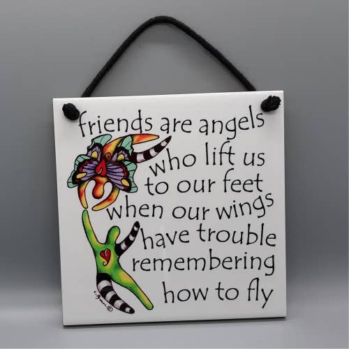 Florida Vibes Art / Mungo Key Designs - Wholesale Muurtegel - Vrienden zijn engelen keramische tegels