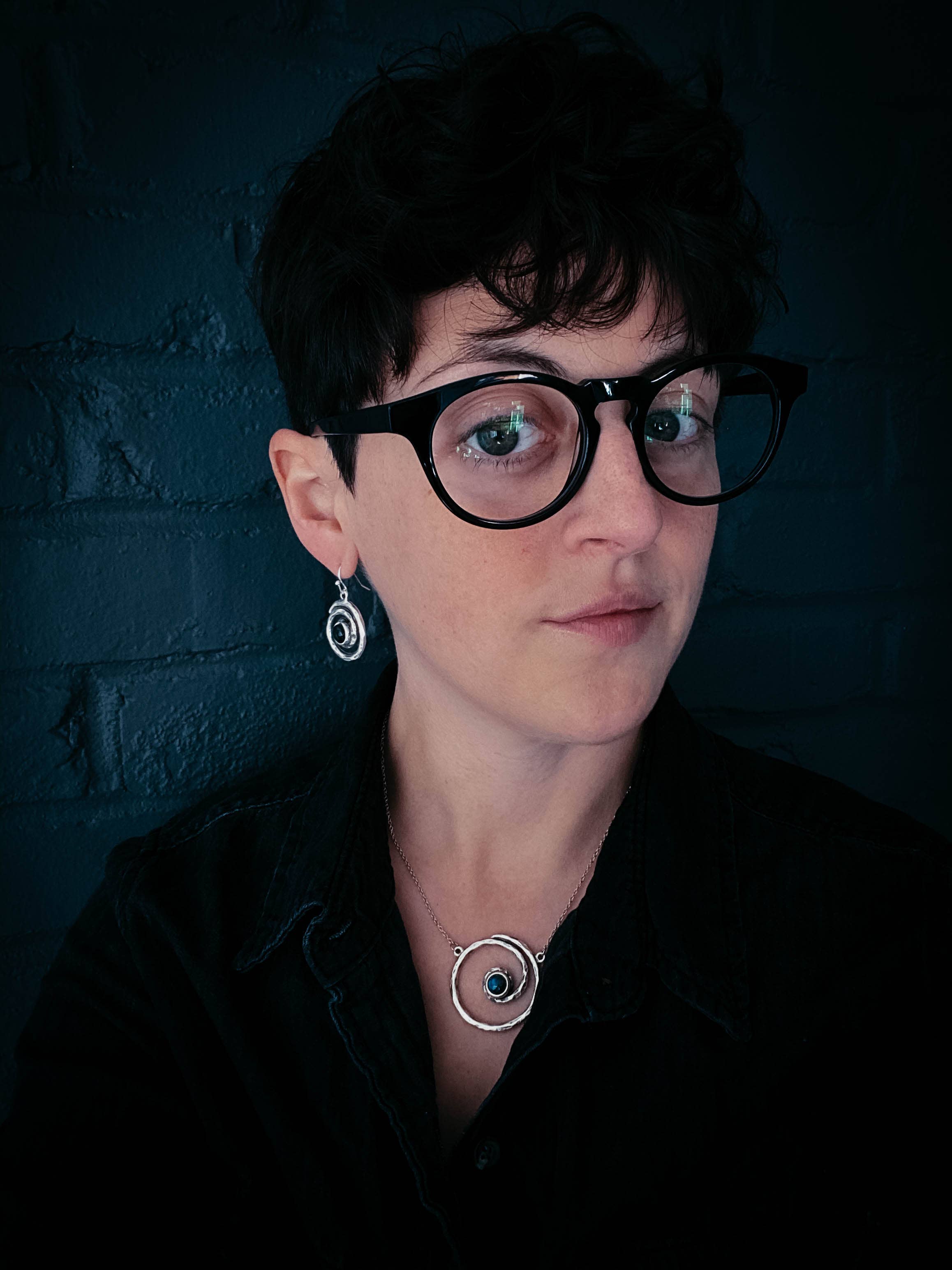 Yugen Handmade - Wholesale Dangle Earrings - Milky Way Spiral Dangle Earrings with Labradorite1