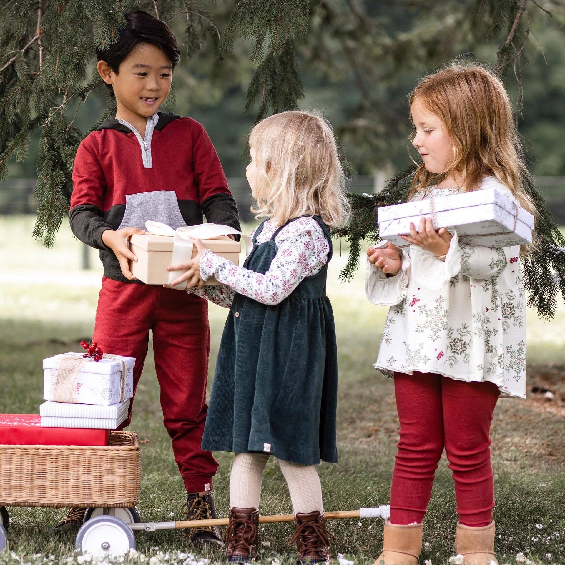 Burt's Bees Baby - Wholesale Top & Pant Set - Kids - Holiday Snowflakes Organic Tunic & Pants Set9