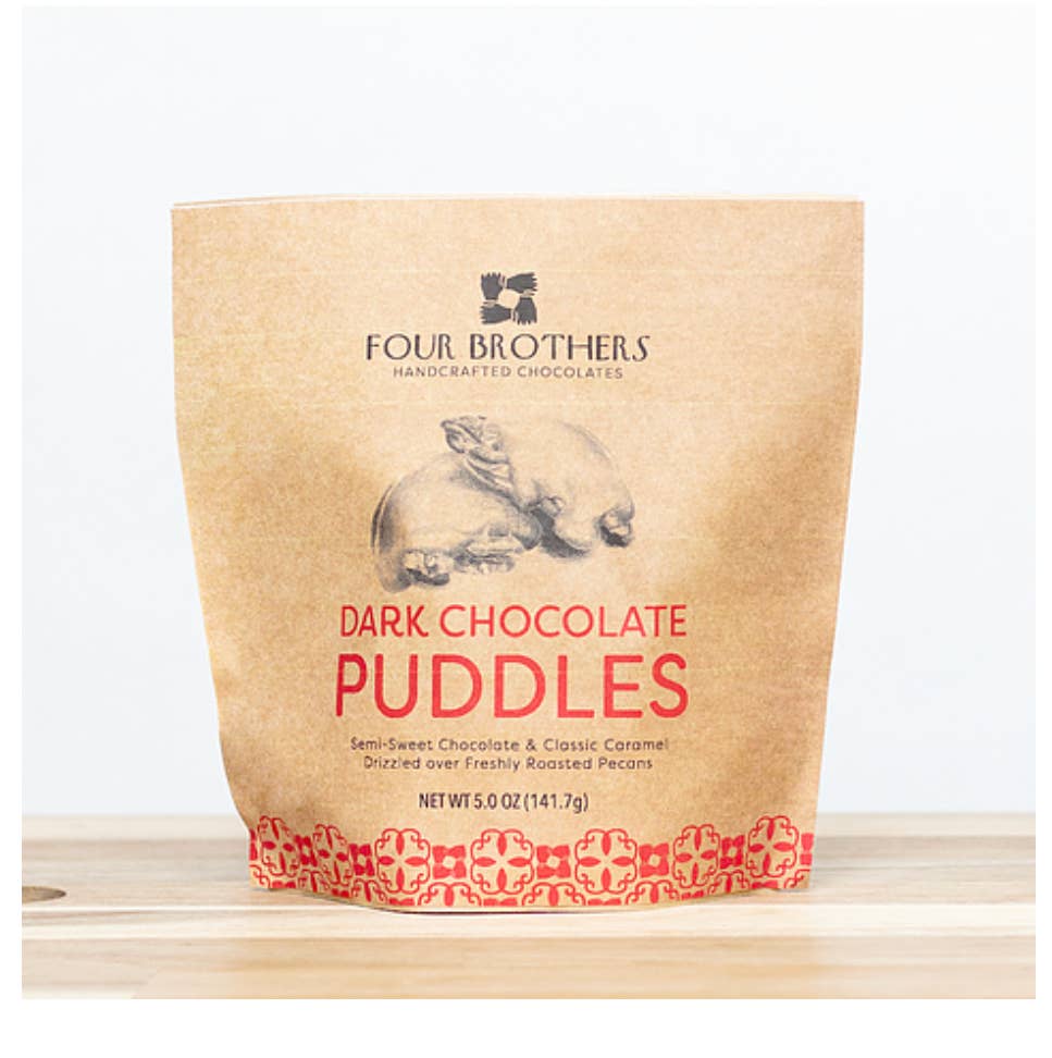 Four Brothers Chocolates - Wholesale Chocolate Covered Sweets - 5 oz. Dark Chocolate Puddle Pouch1