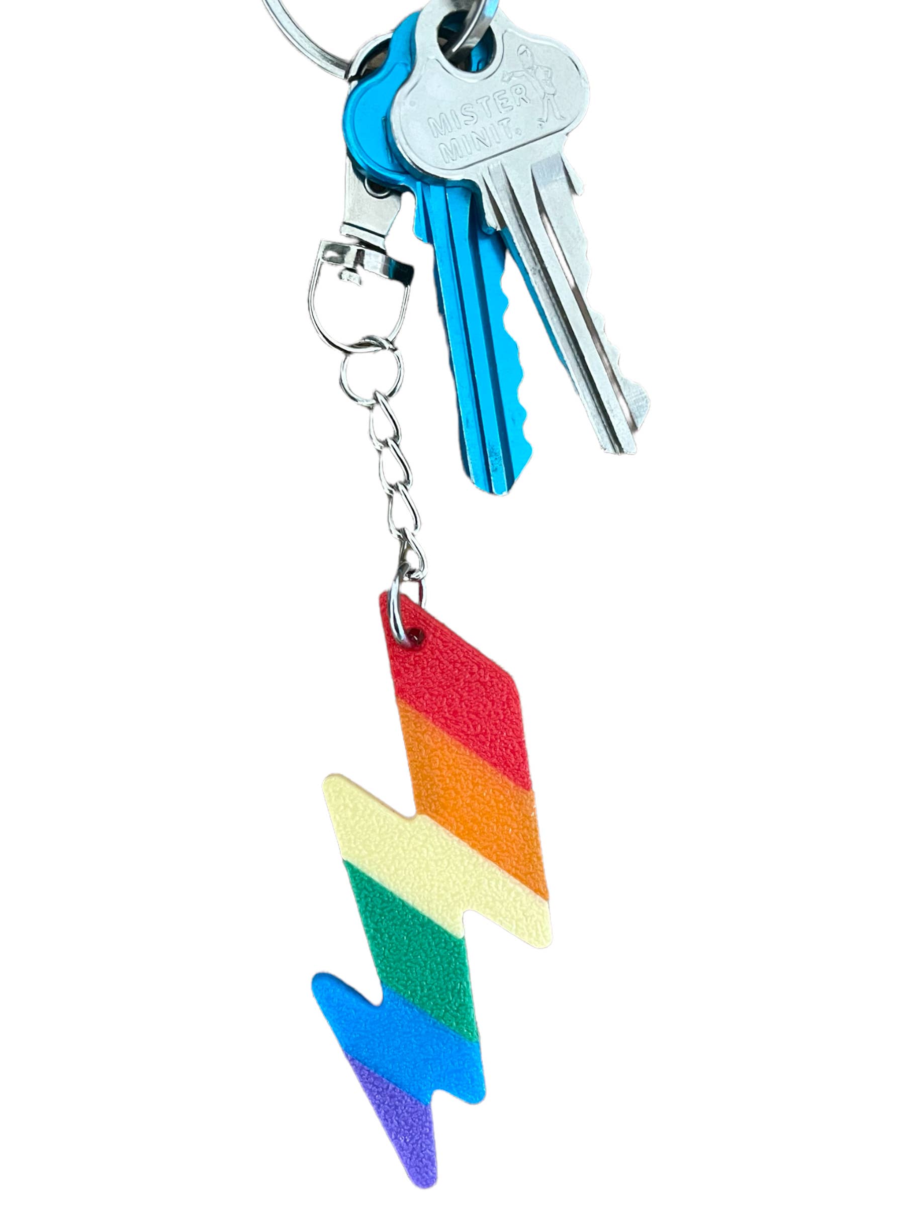 3D LIGHTNING LGBTQ+ Key Chain - Multiple Colours for wholesale by Two Brides Presents