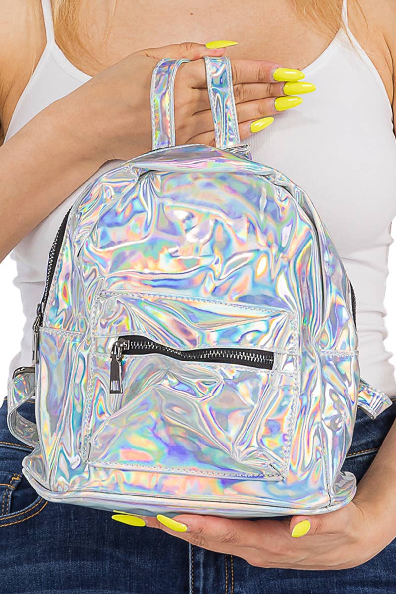 Cap Zone - Wholesale Backpack - Women's - Shiny Retro Rave Festival Metallic Gloss Backpack9