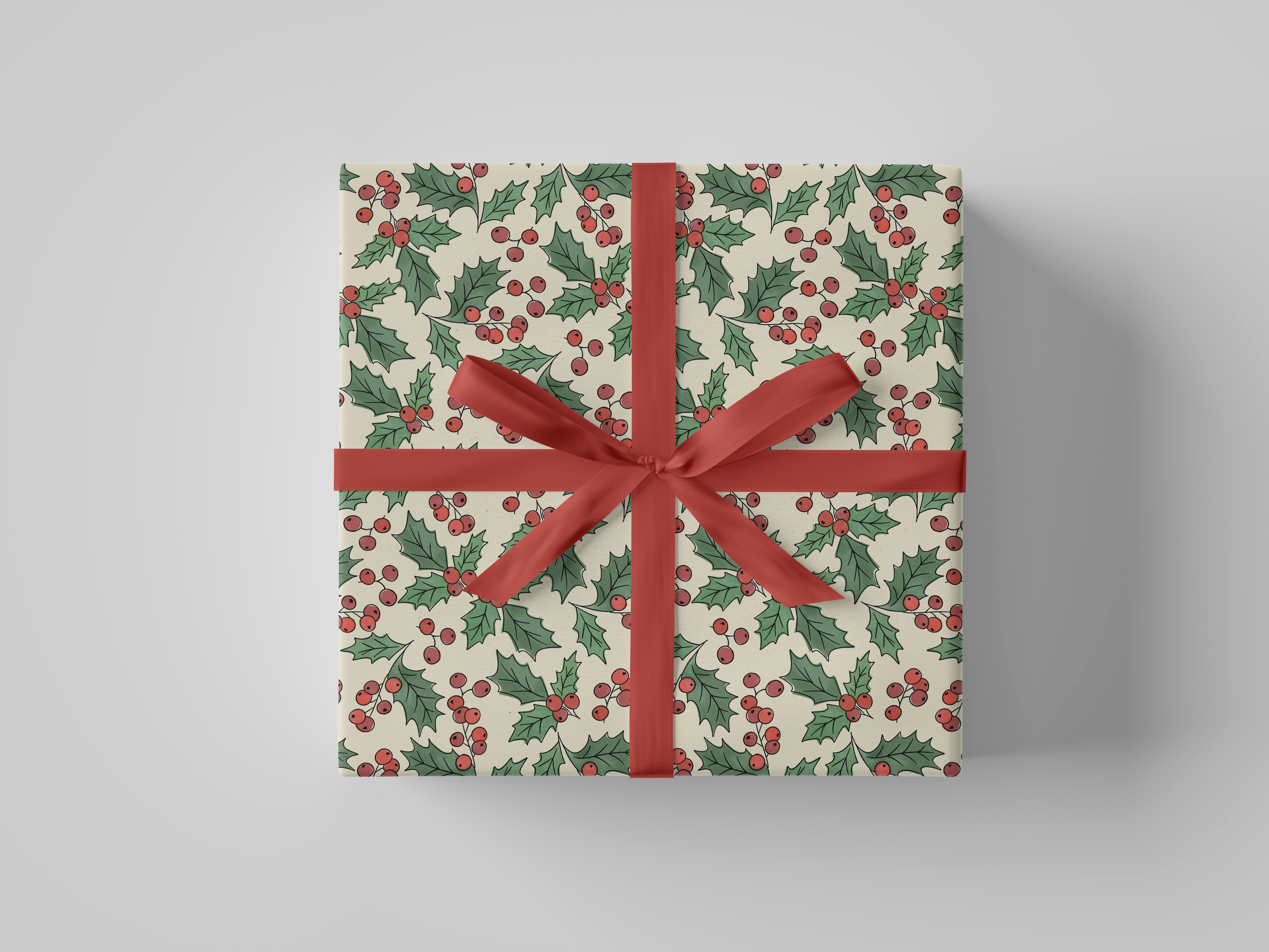 Deck & Adorn - Wholesale Wrapping Paper Roll - Holly Berry Wrapping Paper | 3 Sheets, 20" x 29"1