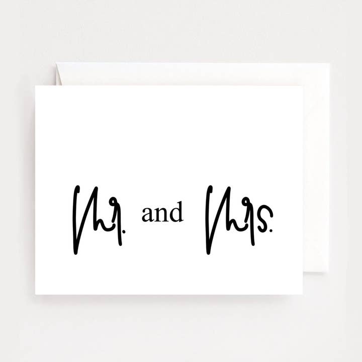 Mr. & Mrs. Card | wedding card | newlywed greeting cards for wholesale by Christine Collective Co