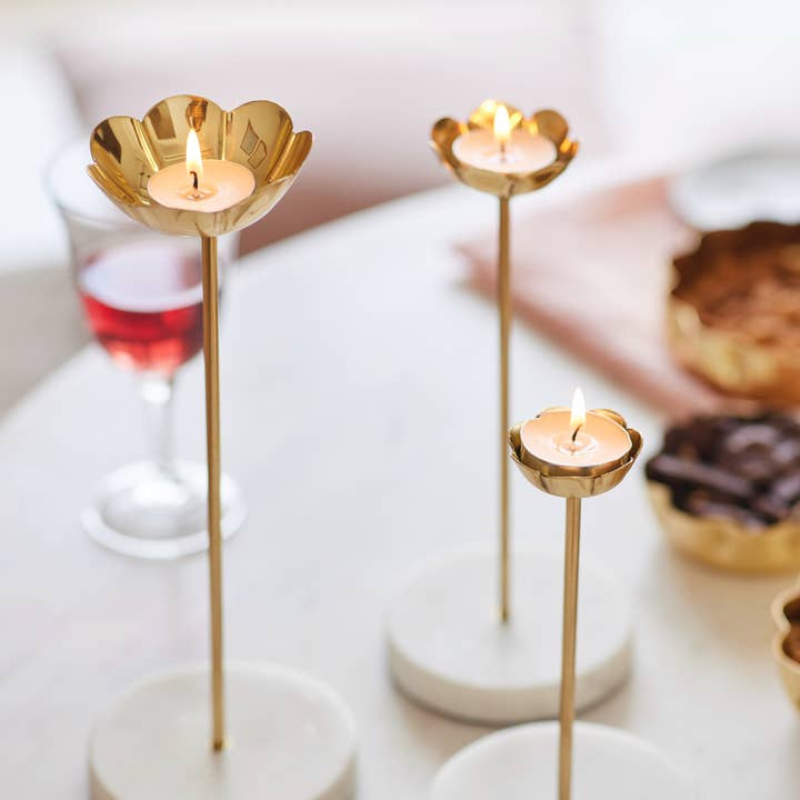 Fleck - Wholesale Candle holder - Lotus Brass Candle Holders, Set of 31