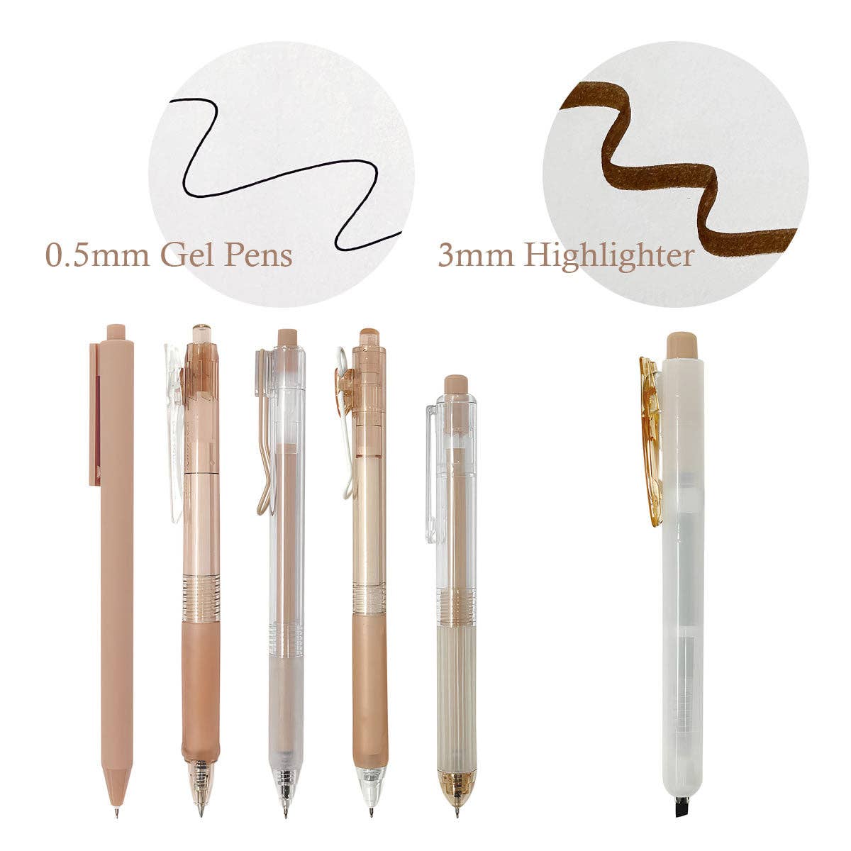 Wrapables.com - Wholesale Pen - Wrapables Retractable Rollerball Pens and Highlighter Set 634