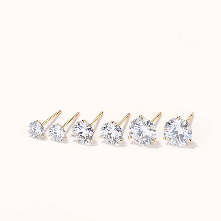 Lavishe Jewelry - Wholesale Stud/Post Earrings - 14K Solid Gold GRA-Certified Moissanite Stud Earrings8