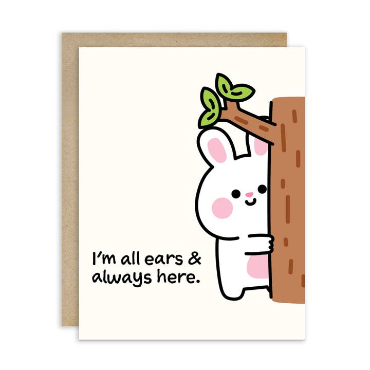 All Ears Encouragement Cards | Cute Rabbit Bunny Sympathy Get Well Friends for wholesale by Cute Asian Cards