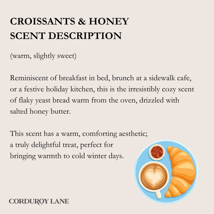 Corduroy Lane - Wholesale Jar/Filled Candle - Croissants & Honey Apothecary Candle1