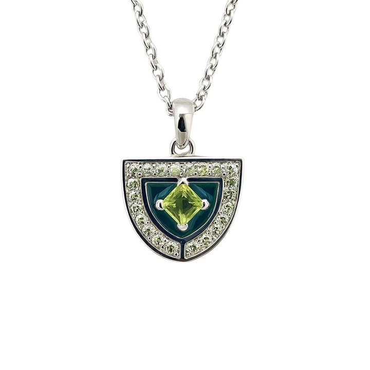FCJ Jewelry LLC - Wholesale Pendant/Charm Necklace - Yellow Gold Plated Silver Natural Peridot Amulet Necklace