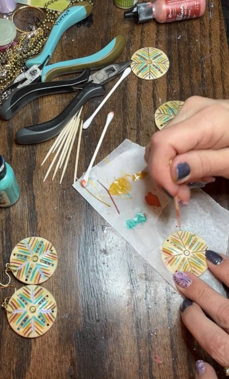 Jenica Jewelry - Wholesale Dangle Earrings - Bohemian Hand Painted Carved Bone earrings5