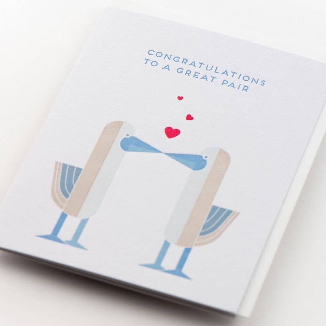 Porchlight Press Letterpress – Großhandel Glückwunschkarte – Paar Boobies Modern Card1