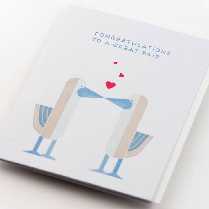 Porchlight Press Letterpress – Großhandel Glückwunschkarte – Paar Boobies Modern Card1