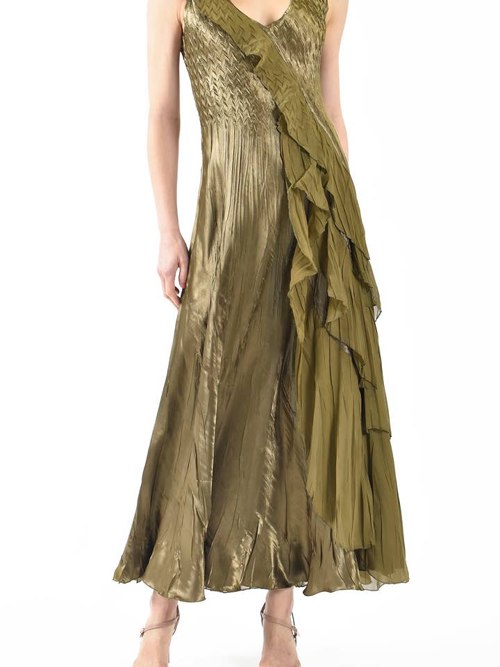 CAD21406SO - Ruffle Trimmed Gown for wholesale by Komarov