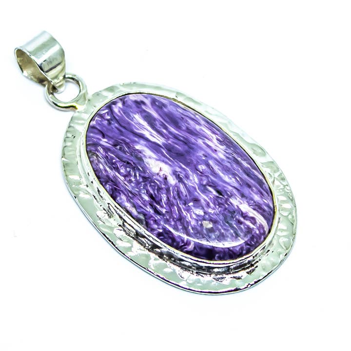 Collares colgantes de charoíta y plata de ley para venta al por mayor de Quasar Gems USA