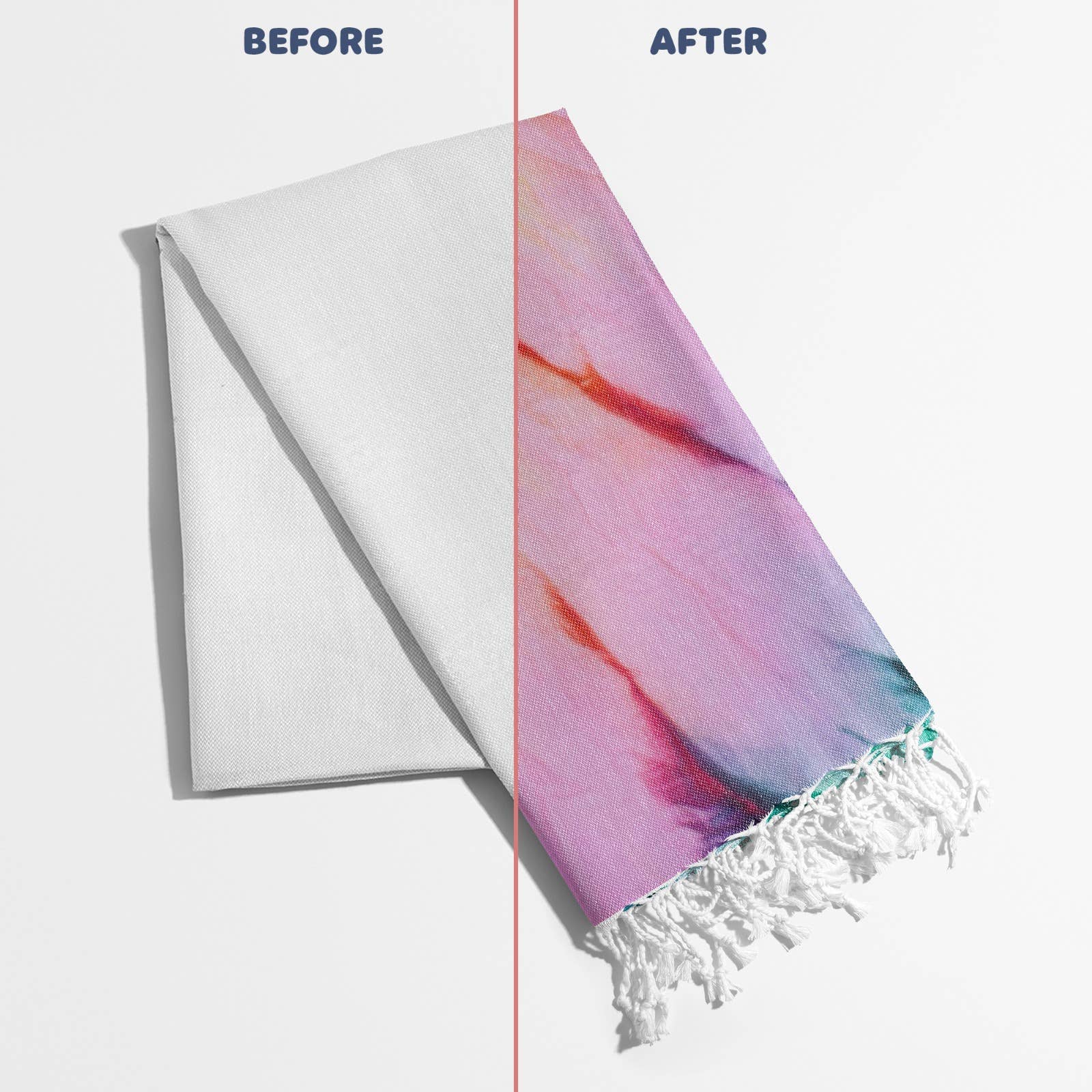 Kikoya - Wholesale Beach Towel - White Beach Towel Tie-dye Sublimation Blanks Tiedye Quickdry15