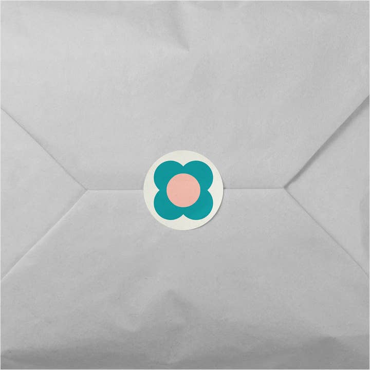 The Design Craft - Wholesale Sticker - Geo Flower Round Sticker VII