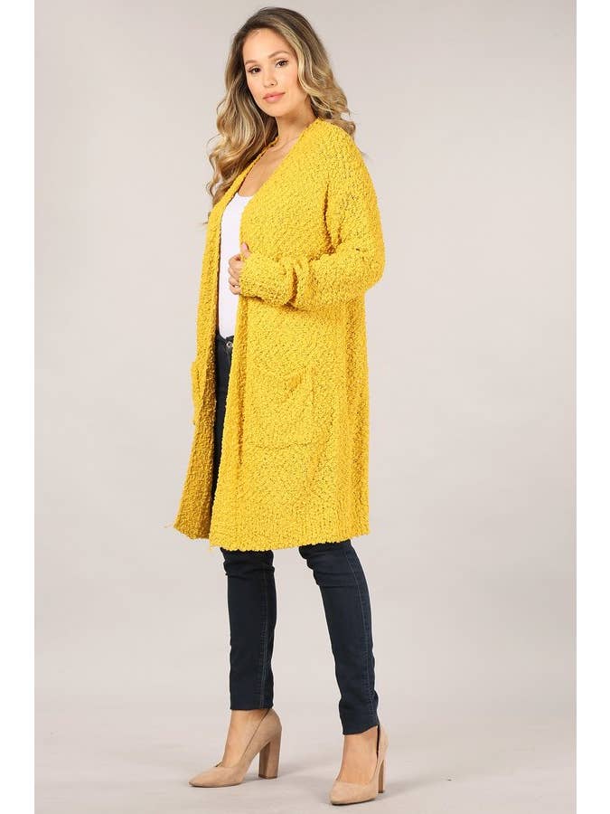 Oceanus Apparel – Großhandel Strickjacke – Damen – OUG80160 Cardigan-Pullover aus massivem Popcorn mit Verzierung19