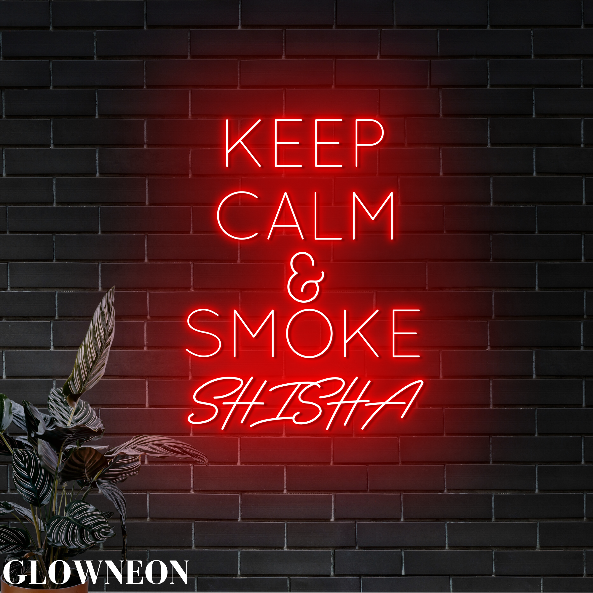 Glow Neon - Wholesale Neon Sign - Keep Calm & Smoke Shisha Neon Wall Decor, Shisha Hookah Sign0