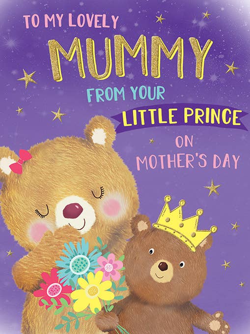 Carte de fête des mères, Maman de Prince, Maman Ours avec Couronne pour la vente par Piccadilly Greetings