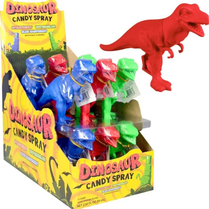 Majestic Wholesale - Wholesale Hard Candy - Dinosaur Spray Candy – 0.23oz, 12CT T-Rex Party Favors0