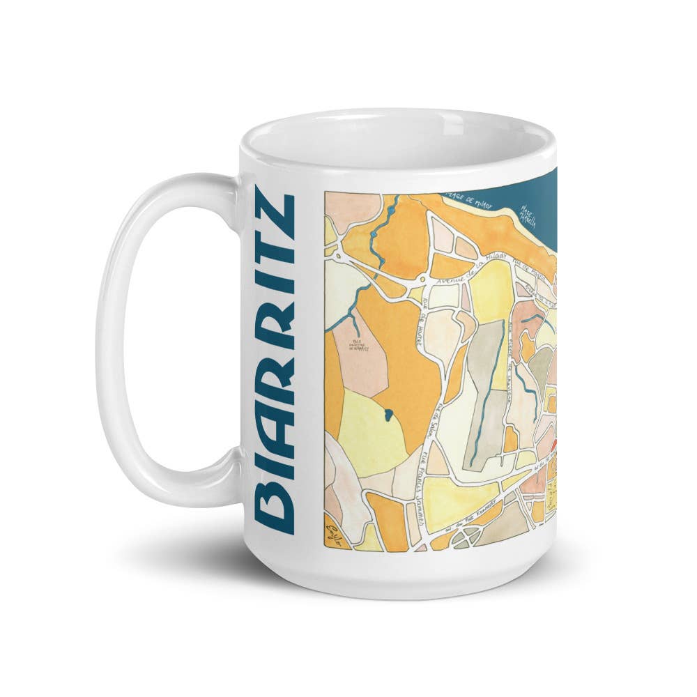 EmYLo - Wholesale Coffee Mug - BIARRITZ illustrated mug - Design City Maps1