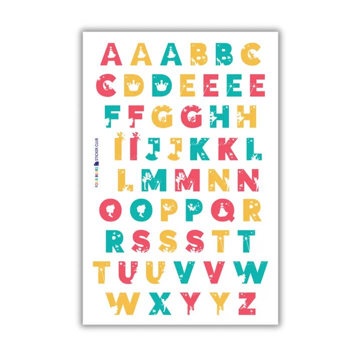 Fairytale Alphabet for wholesale by Four Bears Sticker Club