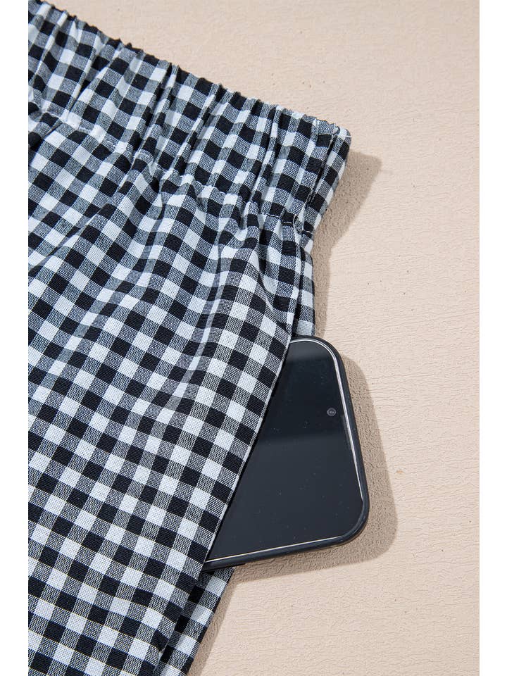 LiveFashionWay - Wholesale Shorts - Women's - Gingham Printed High Waist Shorts15