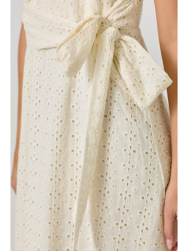 Mystree - Wholesale Dress - Women's - 61052 Surplice Neck Flutter Sleeve Tie Dress