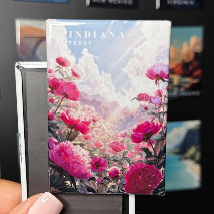 Indiana State Flower Magnet - Peony - Anime Style for wholesale by Tieu Magnetic