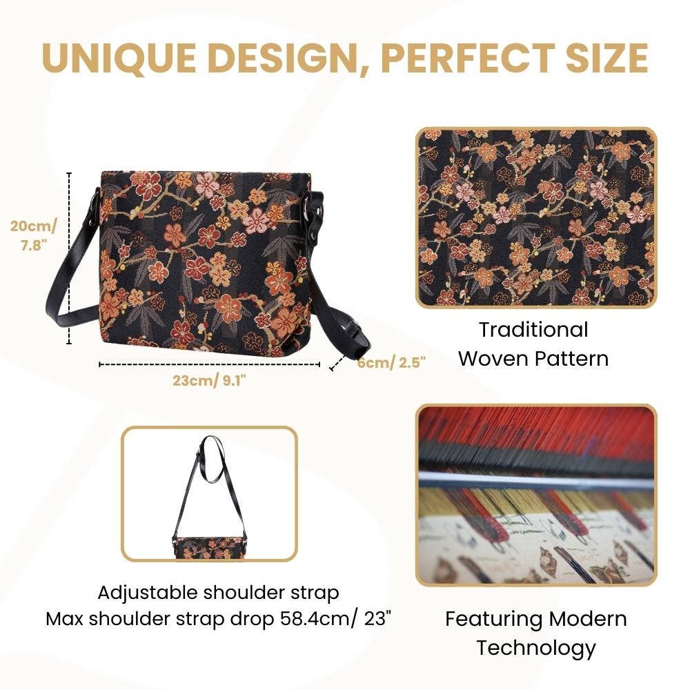 SignareArt - Wholesale Crossbody Bag - Women's - XB02-SAKURA | UME SAKURA CROSS BODY BAG PURSE HANDBAG2