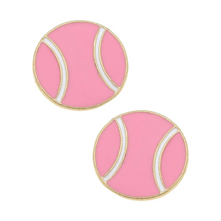 Margaret Emalje Tennisbold Ørestikker i Lyserød for engroshandel hos Canvas Style