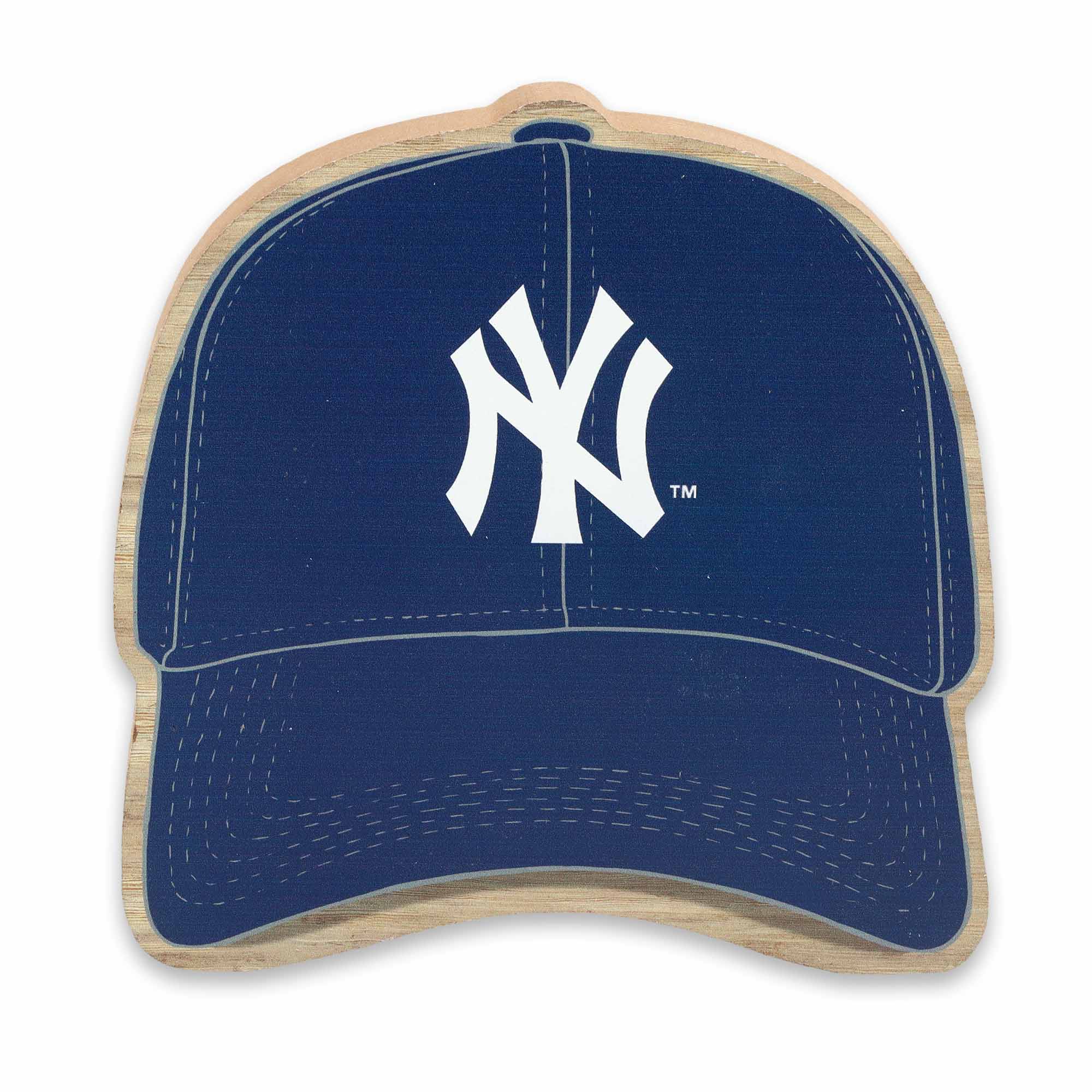 Open Road Brands, LLC - Vente Pancarte - Casquette MLB New York Yankees à décor en bois épais0
