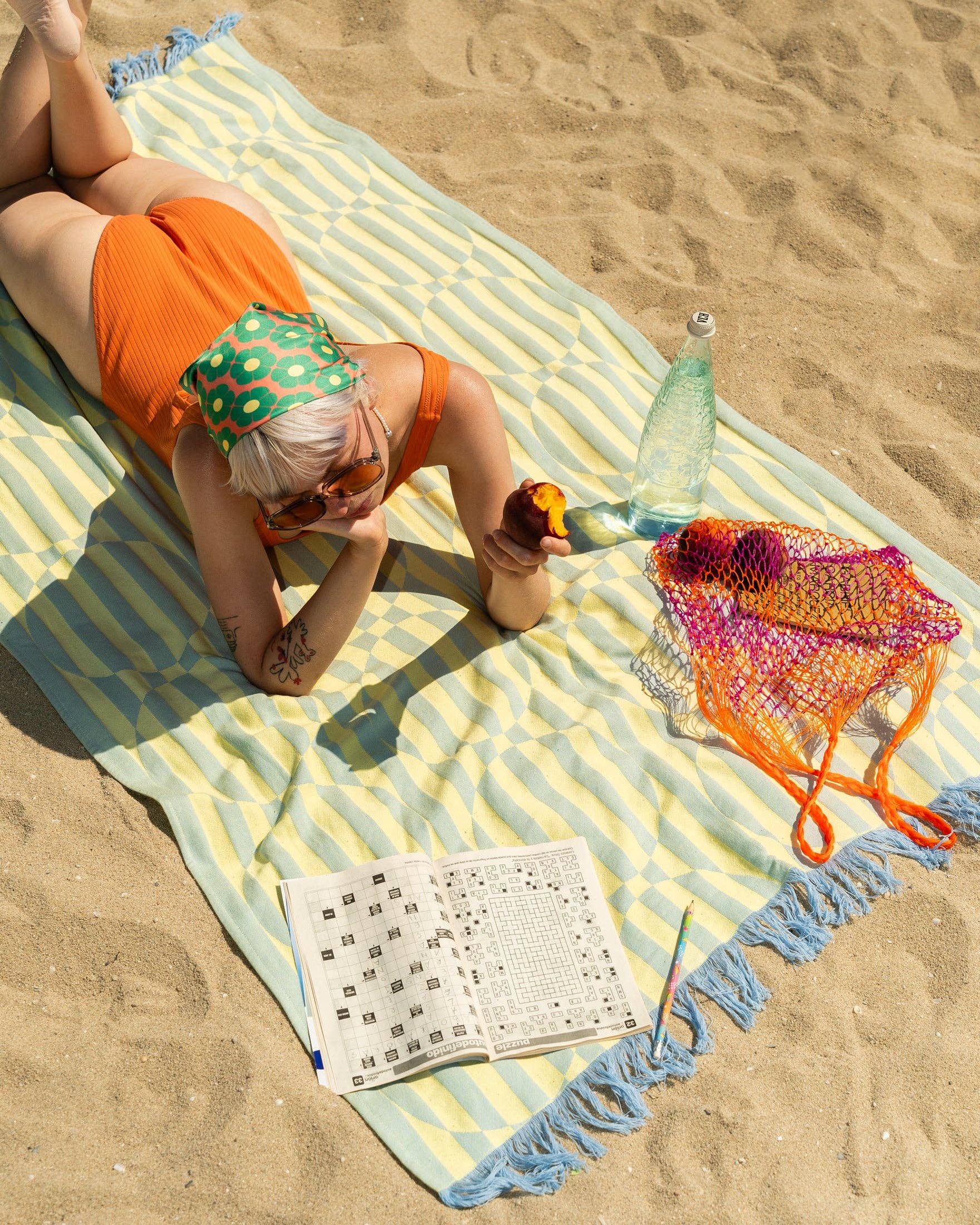 Tarta Gelatina - Wholesale Strandlaken - Strandlaken met gestreept en cirkelvormig patroon12