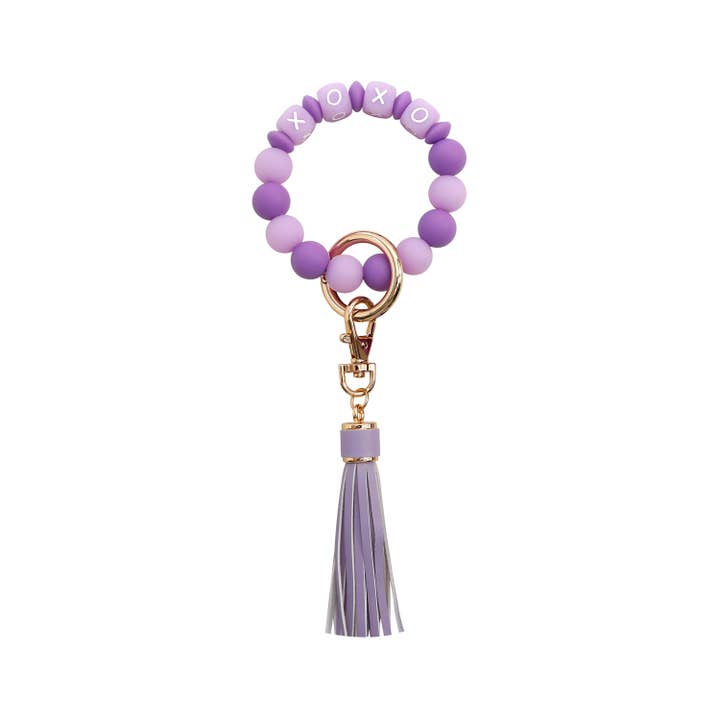 MUWATI - Wholesale Keychain Bracelet - Fluorescent Silicone Bead Bracelet Keychain