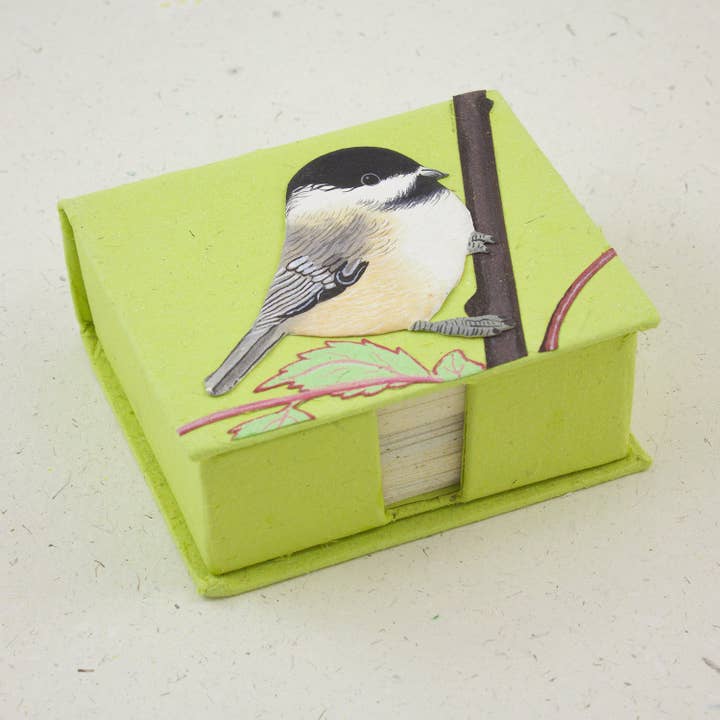 Mr. Ellie Pooh – wholesale Stationery/notecard set – Note Box Chickadee Light Green (w)