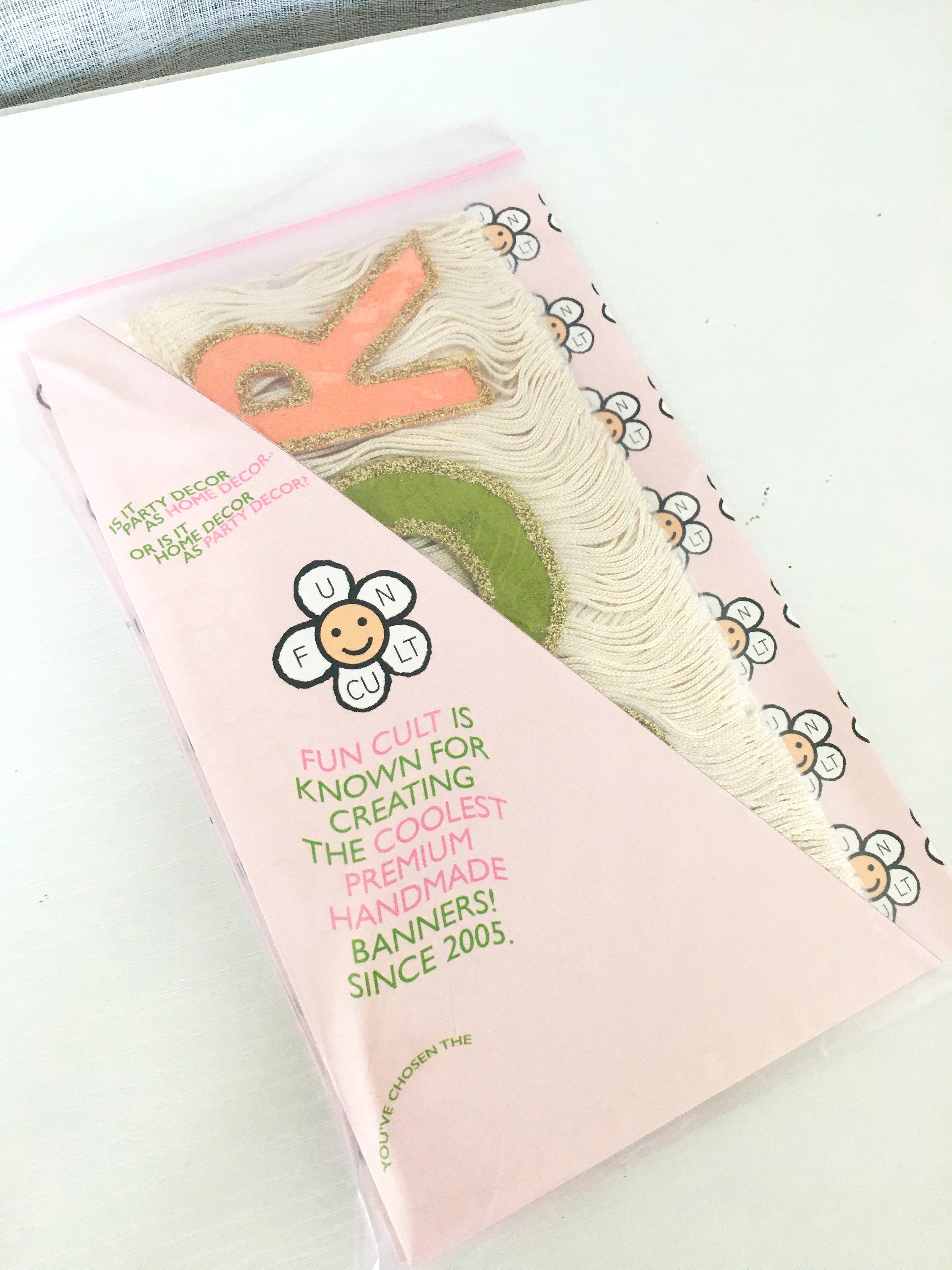 FUN CULT - Wholesale Bunting/Garland - Tulips Fringe Banner flower garland, floral garland, kids4