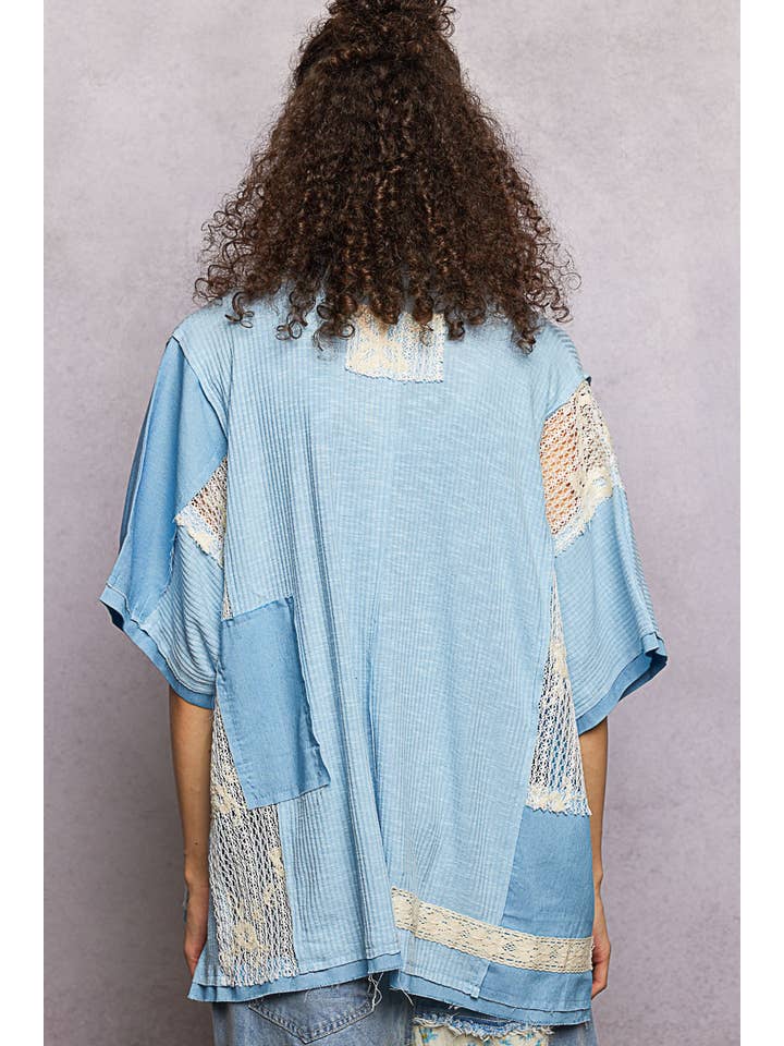 Pol Clothing - Wholesale Button Down Shirt - Women's - Collared Studded Button-down Short Sleeve Knit Shirt Top21