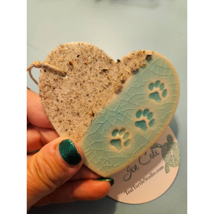 Teal Turtle Studio - Wholesale Ornament - Pet Beach Heart (Pet Lovers, Memory) *New larger size 3