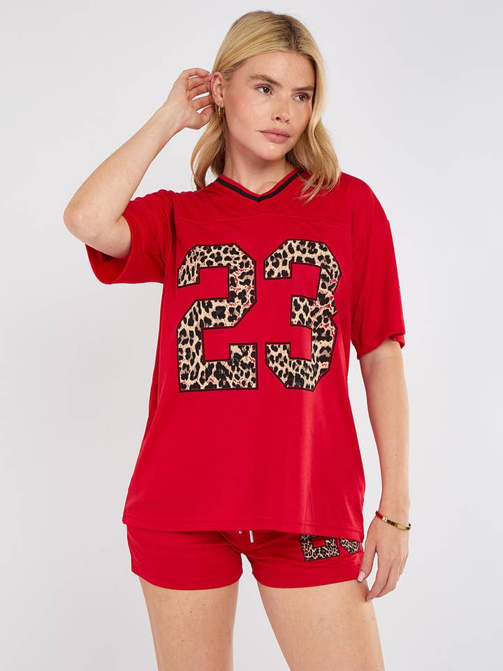 AX Labels - Wholesale Top & Short Set (NOT Loungewear) - Women's - Leopard Print 23 T-Shirt With Shorts Co-ord48