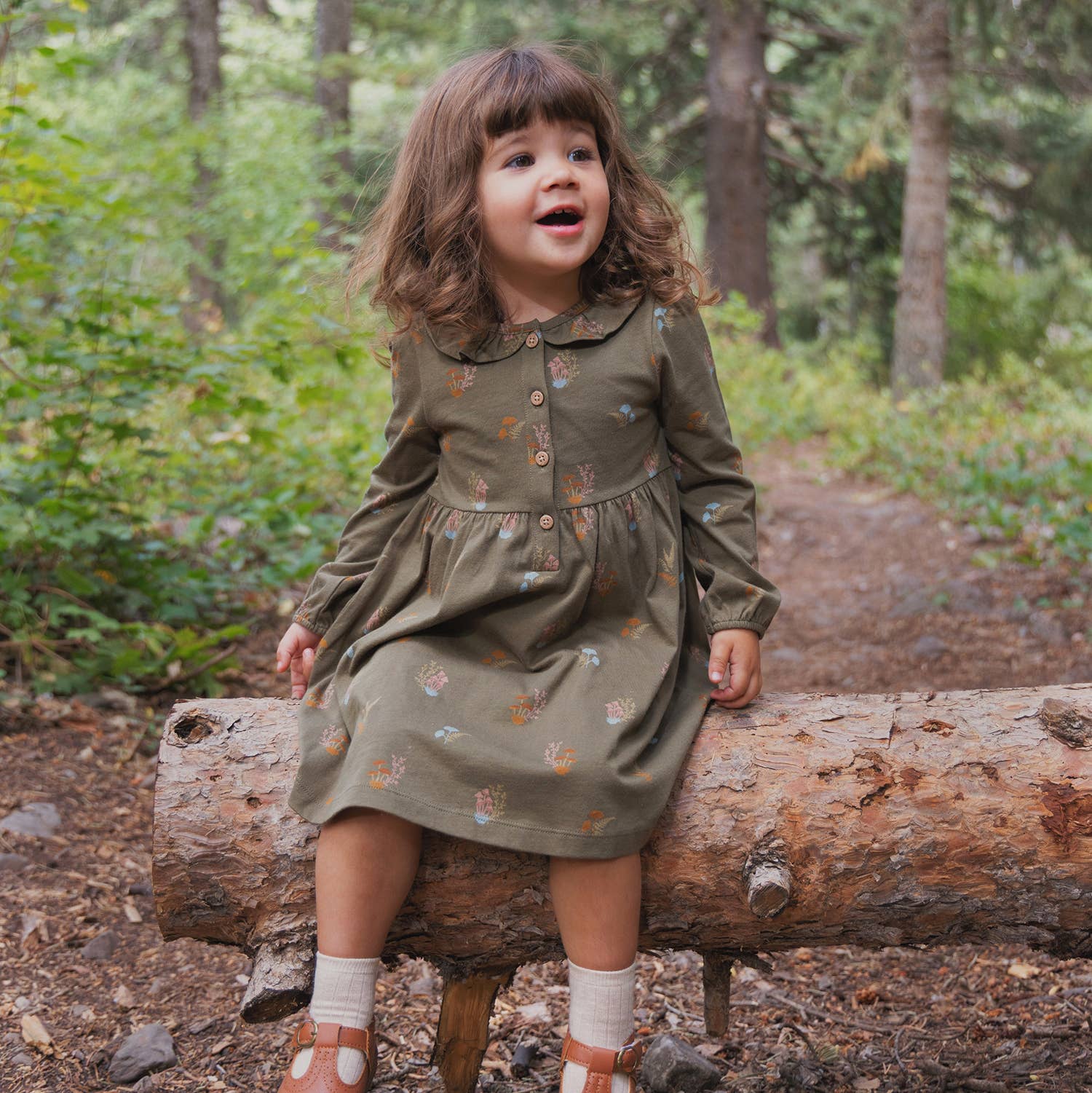 City Mouse Studio – Engroshandel Kjole - Børn – Flæsekravekjole - Lavsvampe2